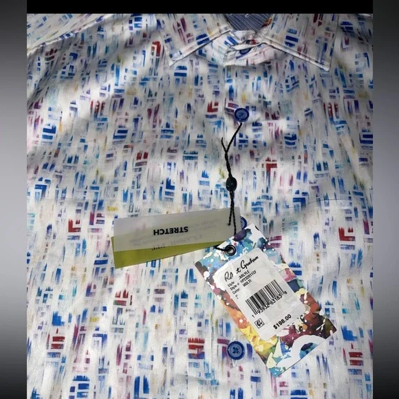 Robert Graham short sleeve shirt Carlyle Size Small stretch NWT $198